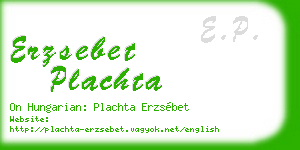erzsebet plachta business card